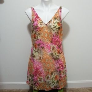 VS Pink Sheer Floral Print V-Neck Sexy Nightgown